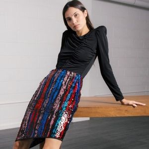 🦄NWT Anthropologie Dazzler Sequin Skirt M by Lenon